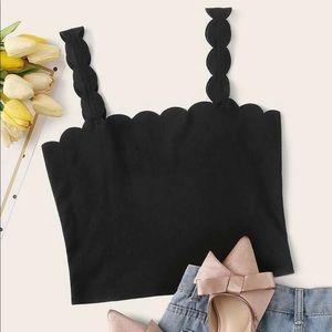 scallop cropped cami top